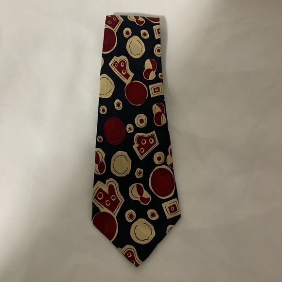 Men's MERCEDES HIGH FASHION hand made black and red tie.100% polyester - Picture 1 of 7